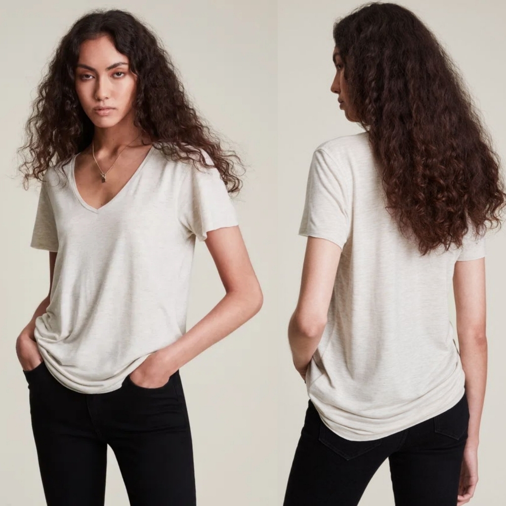 NWT | ALL SAINTS | EMELYN SHIMMER TEE | LARGE